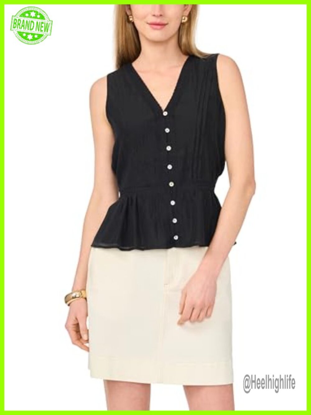 Lace Trim V Neck Sleeveless Top – Elegant Tank Top for Office & Casual Wear